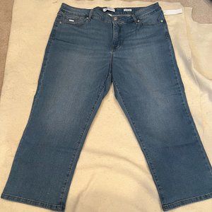 Nine West Women's Stretch Denim Relaxed Leg Chrystie Capri Pants - New - Size 16